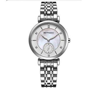 BetFeedo Women's Dress Watch Pearl Shell with Stainless Steel Band